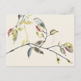 Watercolor Leaf Branch Postcard