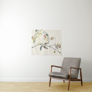 Watercolor Leaf Branch Tapestry
