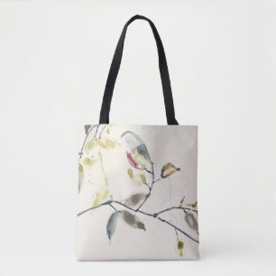 Watercolor Leaf Branch Tote Bag