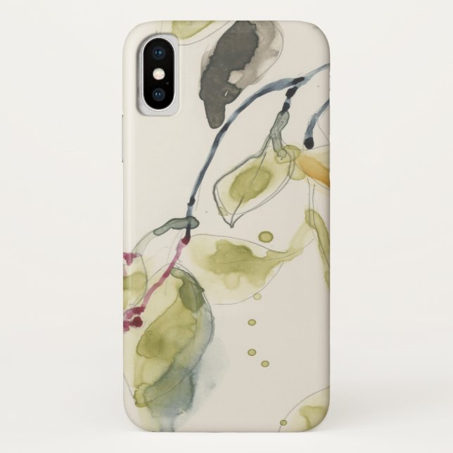 Watercolor Leaf Branch Triptych Case-Mate iPhone Case (Back)