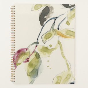 Watercolor Leaf Branch Triptych Planner