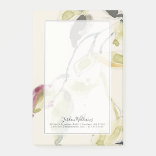 Watercolor Leaf Branch Triptych Post-it Notes