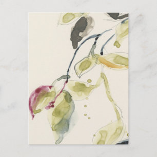 Watercolor Leaf Branch Triptych Postcard