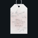 Watercolor leaf  Bridal Shower Favour Gift Tag<br><div class="desc">Beautiful pink watercolor favour gift tag for a spring bridal  shower.  Visit our shop to view our entire spring floral collection!</div>