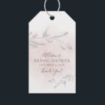 Watercolor leaf  Bridal Shower Favour Gift Tag<br><div class="desc">Beautiful pink watercolor favour gift tag for a spring bridal  shower.  Visit our shop to view our entire spring floral collection!</div>