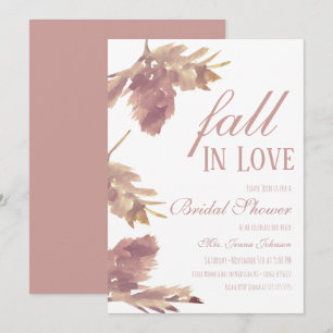 Watercolor Leaf Fall Bridal Shower Invitation