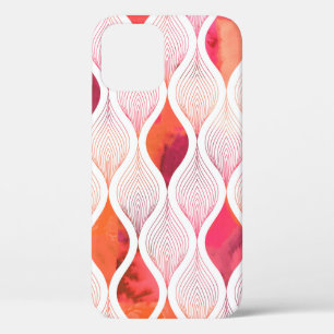 Watercolor leafs texture repeat modern pattern  iPhone 12 case