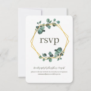 Watercolor Leafy Response RSVP Wedding Site Card