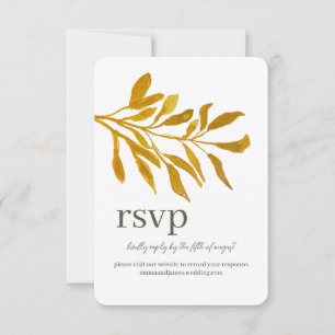Watercolor Leafy Response RSVP Wedding Site Card
