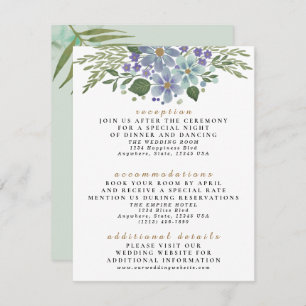 Watercolor Leaves 04d Wedding Enclosure Card