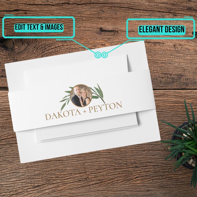 Watercolor Leaves 04e Invitation Belly Band (Please enjoy our design and see the others in the collection.)