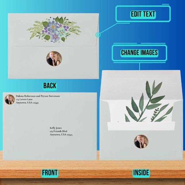 Watercolor Leaves 04f Wedding Invitation Envelope (Please enjoy our design and see the others in the collection.)