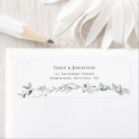 Watercolor Leaves Berry Winter Return Name Address