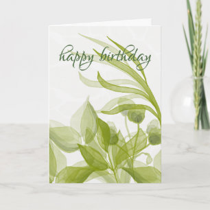 Watercolor Leaves Birthday Card