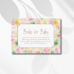 Watercolor Leaves Blush Mustard Books For Baby Enclosure Card