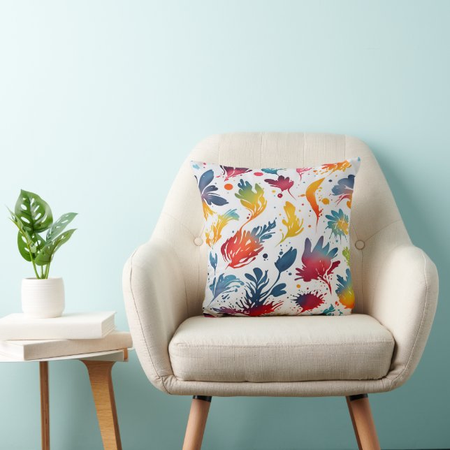 Watercolor Leaves Cushion (Chair)