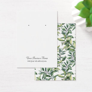 Watercolor Leaves Custom Earring Card