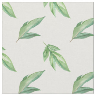 watercolor leaves fabric