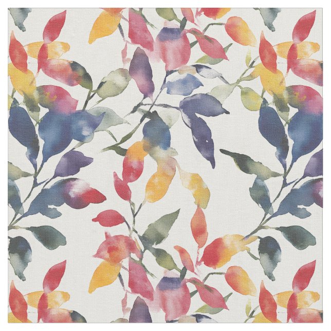 Watercolor leaves fabric (Close Up)