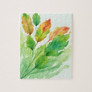 Watercolor Leaves Jigsaw Puzzle