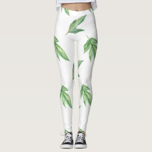 watercolor leaves leggings