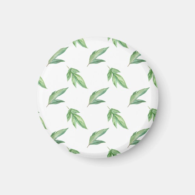 watercolor leaves magnet (Front)