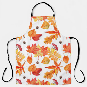 Watercolor leaves, natural seamless pattern. apron