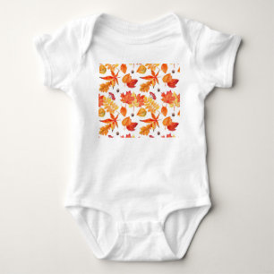 Watercolor leaves, natural seamless pattern. baby bodysuit