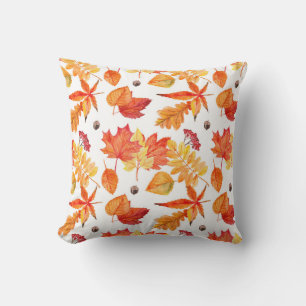 Watercolor leaves, natural seamless pattern. cushion