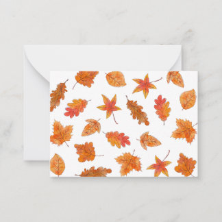 Watercolor Leaves Note Card