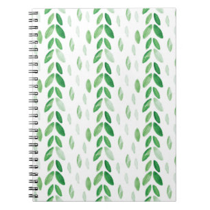 watercolor leaves notebook