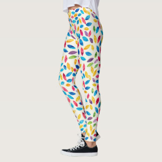 Watercolor Leaves Pattern Leggings