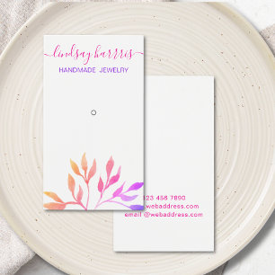 Watercolor Leaves Pin Jewellery Display Card