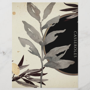 Watercolor Leaves Recipe Divider   Cassseroles