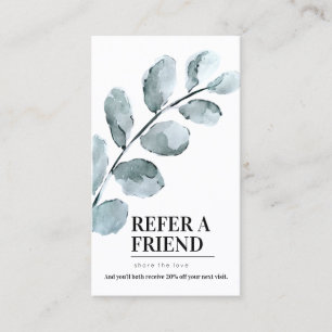 Watercolor Leaves  Referral Card