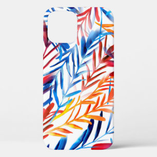 Watercolor leaves seamless pattern iPhone 12 case