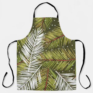 watercolor leaves seamless pattern illustration on apron