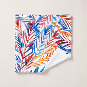 Watercolor leaves seamless pattern wash cloth