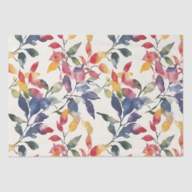 Watercolor Leaves Tissue Paper (Front)