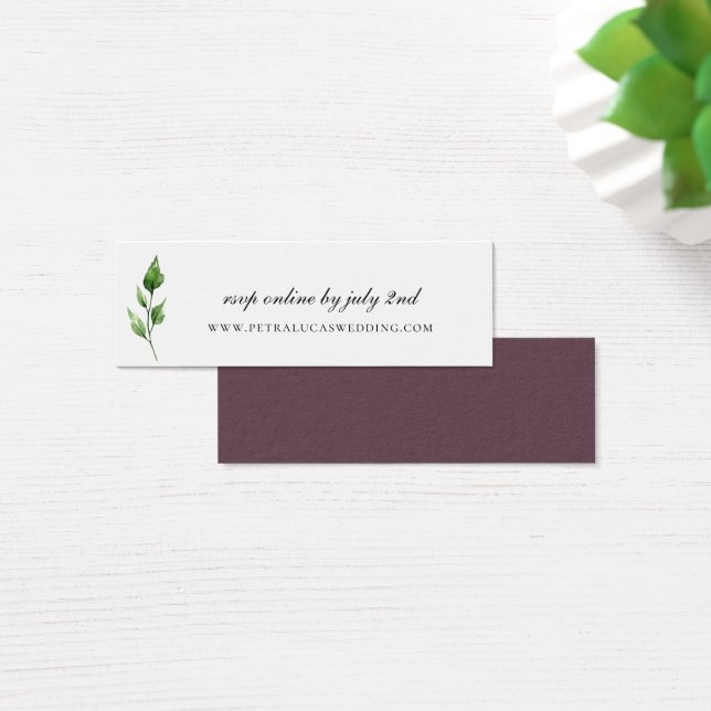 Watercolor Leaves Wedding Website RSVP (Desk)