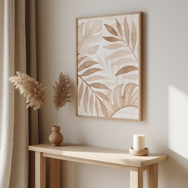 Watercolor Leaves – Zen Poster – Neutral Wall Art (Creator Uploaded)