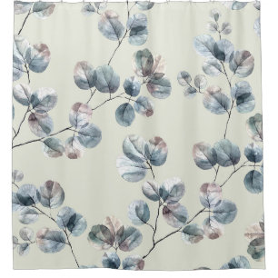 Watercolor leavesart, pattern, abstract, decor, fl shower curtain
