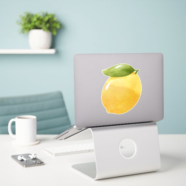 Watercolor Lemon (Laptop On Desk)