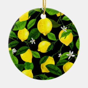 Watercolor Lemon 2 Ceramic Tree Decoration