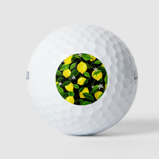 Watercolor Lemon 2 Golf Balls (Front)