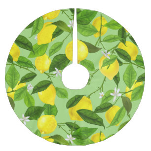 Watercolor Lemon 3 Brushed Polyester Tree Skirt