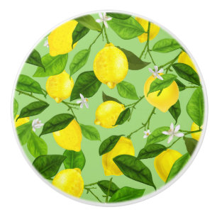 Watercolor Lemon 3 Ceramic Knob