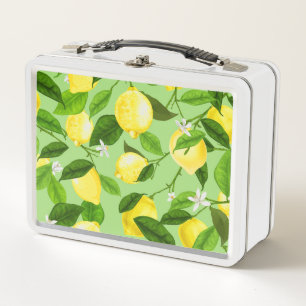 Watercolor Lemon 3 Metal Lunch Box