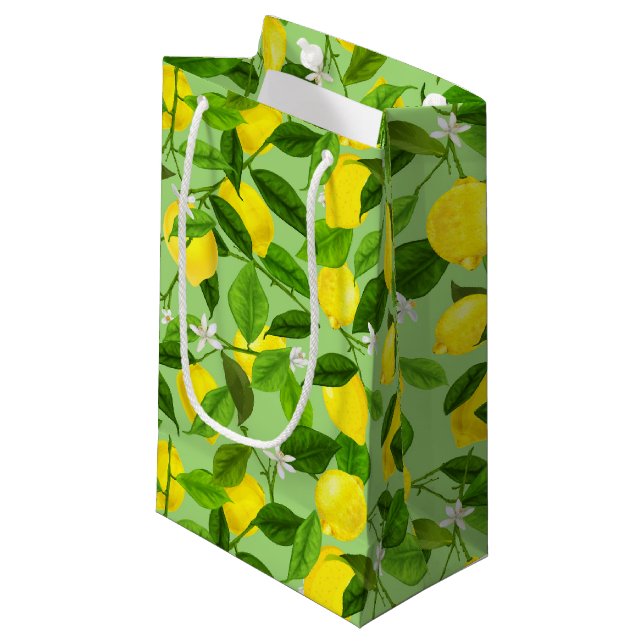 Watercolor Lemon 3 Small Gift Bag (Front Angled)
