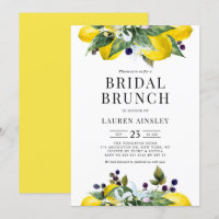 Watercolor Lemon and Blackberry Bridal Brunch